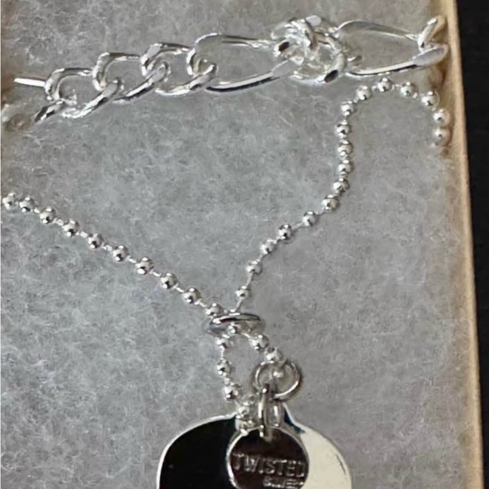 Silver-Tone Disc Pendant Necklace - Polished Silver